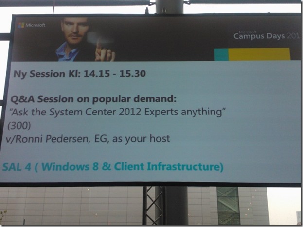 Ny session kl. 14.15! "Ask the System Center 2012 Experts anything" i Sal 4 #cddk12